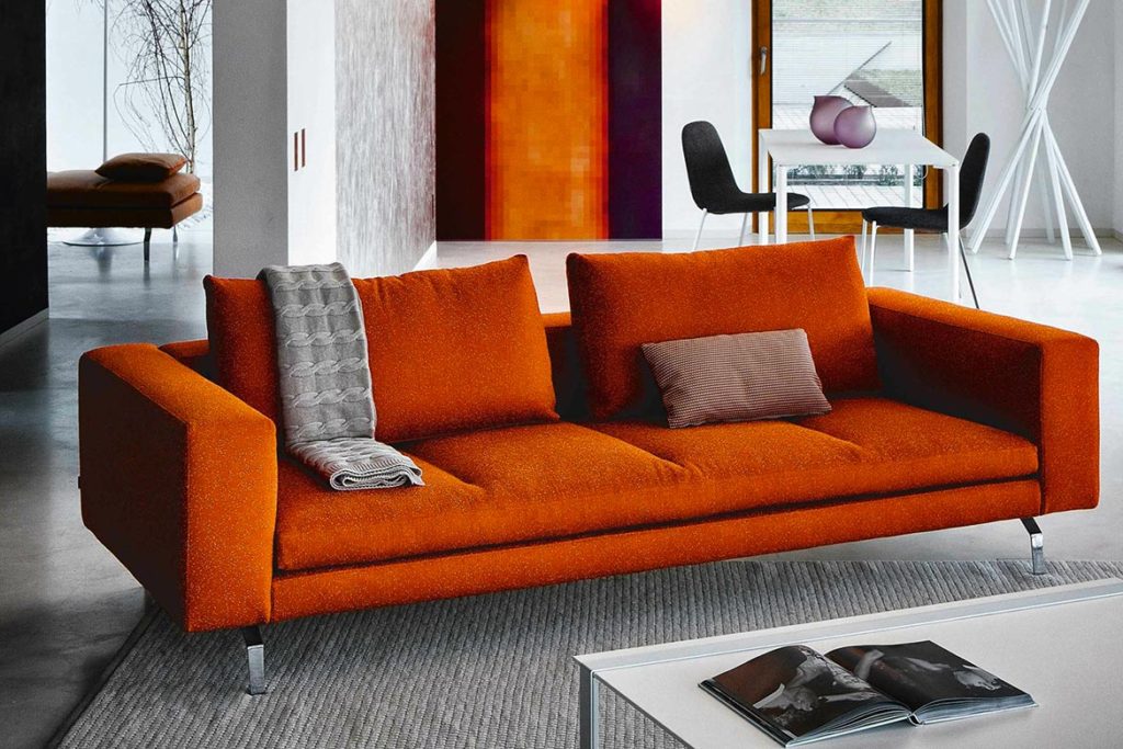Zanotta divano bruce arancio.