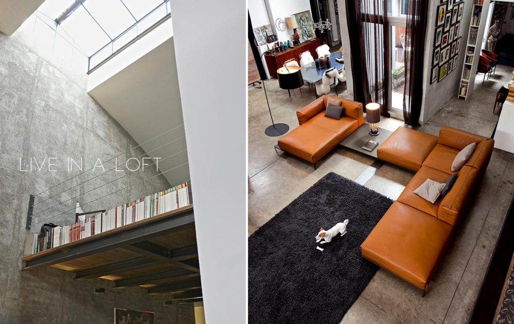 Doimo Salotti proposte di divani per vivere in un loft.