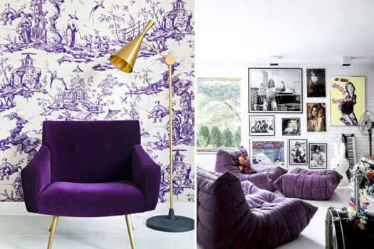 Il divano viola: colore dell’anno 2018.